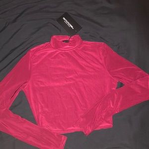 Cropped maroon long sleeve